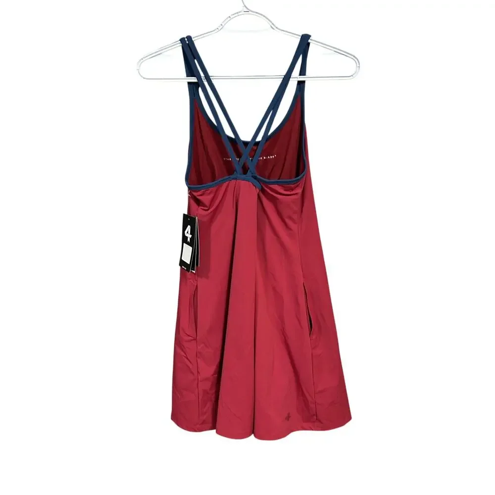 NWT Fourlaps Vitality Dress XS Red Velvet Midnight Athletic Tennis MSRP $118